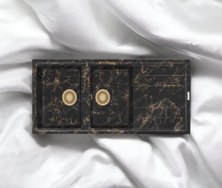سینک مشکی رگه طلایی