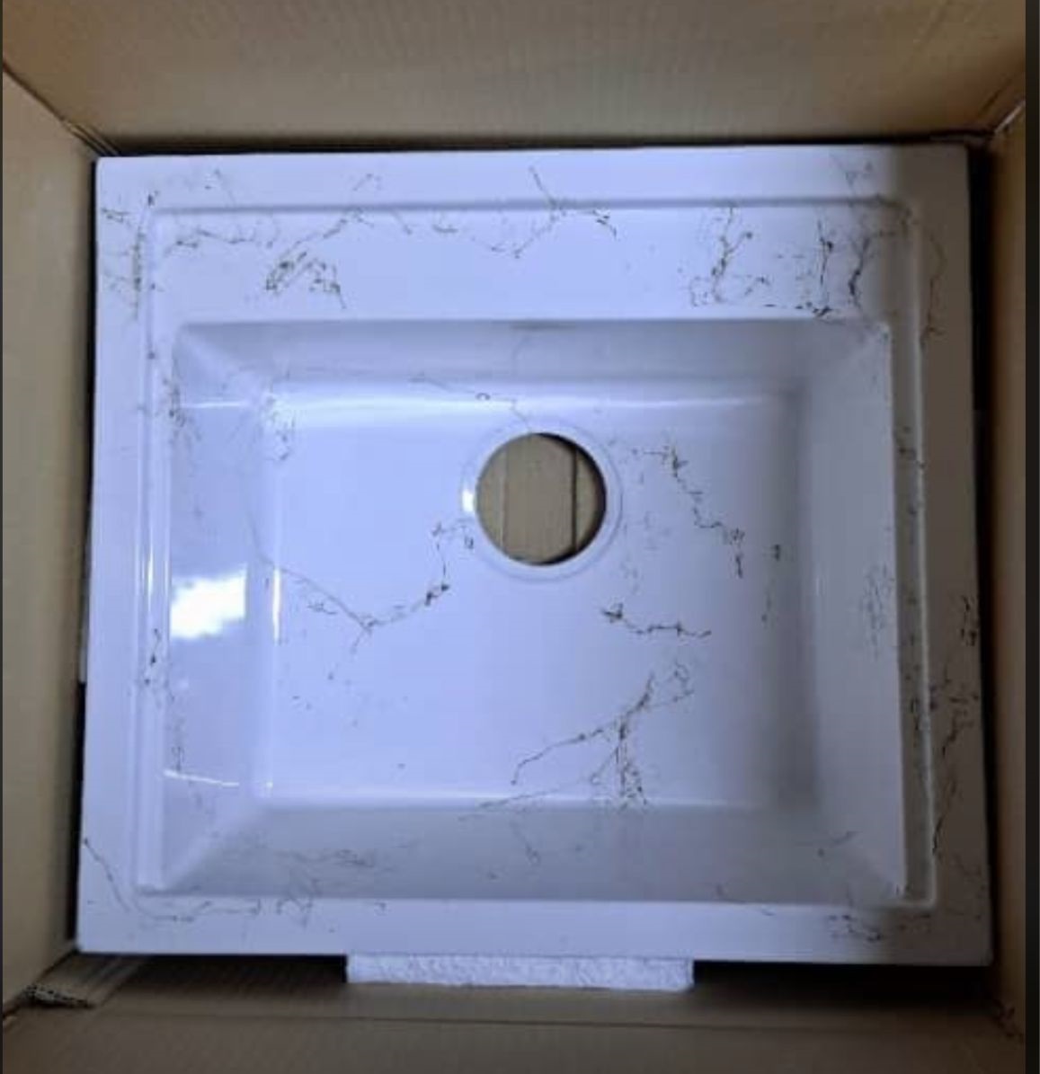 سینک گرانیتی تک لگن بدون سینی 45*50 سانت باسیفون